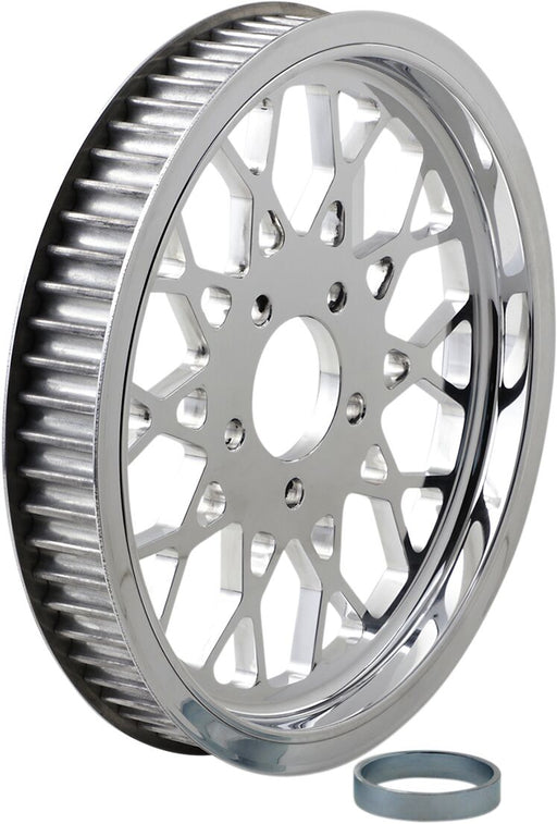 Belt Drives Ltd. 1-1/2" Rear Belt Pulley Polished Mesh Billet Aluminium