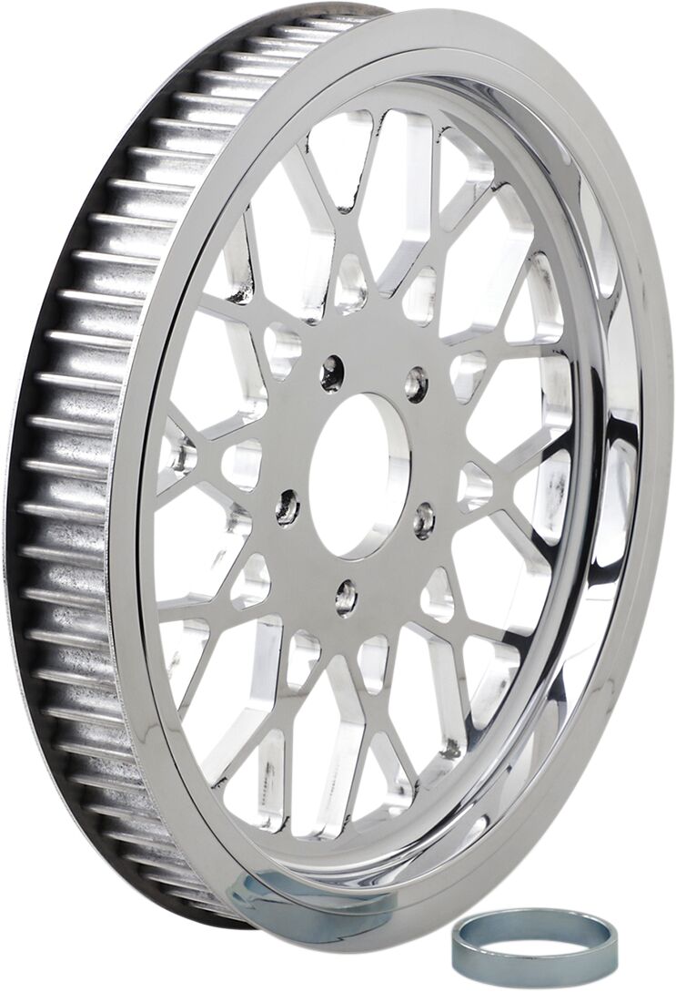 Belt Drives Ltd. 1-1/2" Rear Belt Pulley Polished Mesh Billet Aluminium