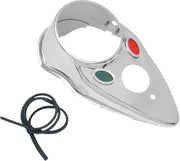 Drag Specialties Cat Eye Dash Cover Base Plate Chrome Steel