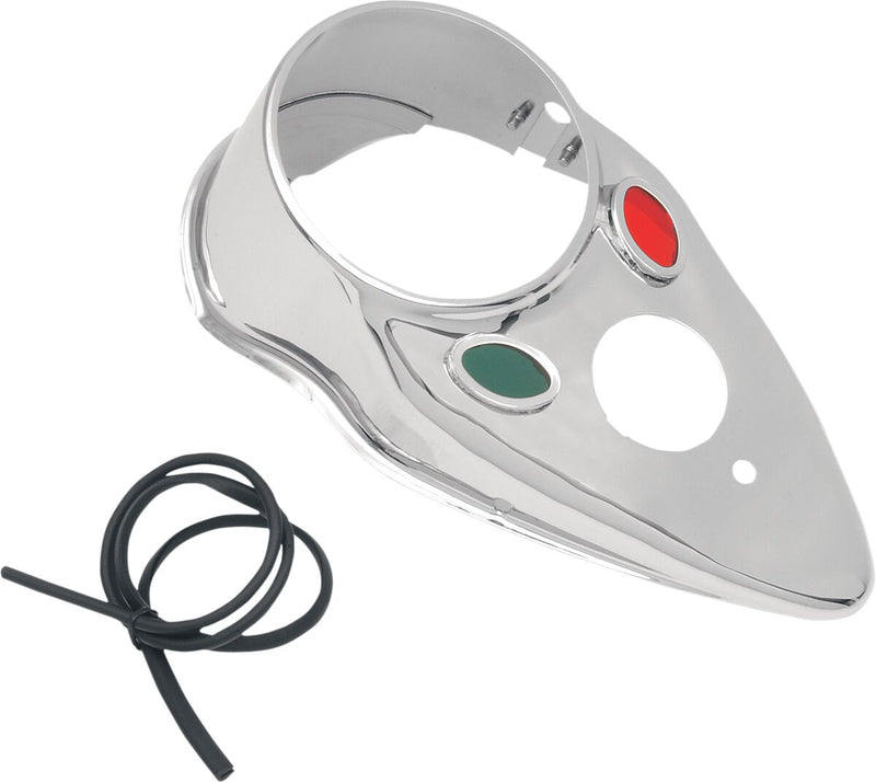 Drag Specialties Cat Eye Dash Cover Base Plate Chrome Steel