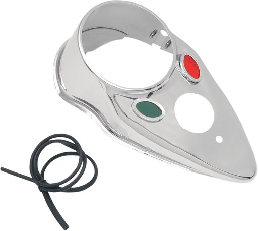 Drag Specialties Cat Eye Dash Cover Base Plate Chrome Steel