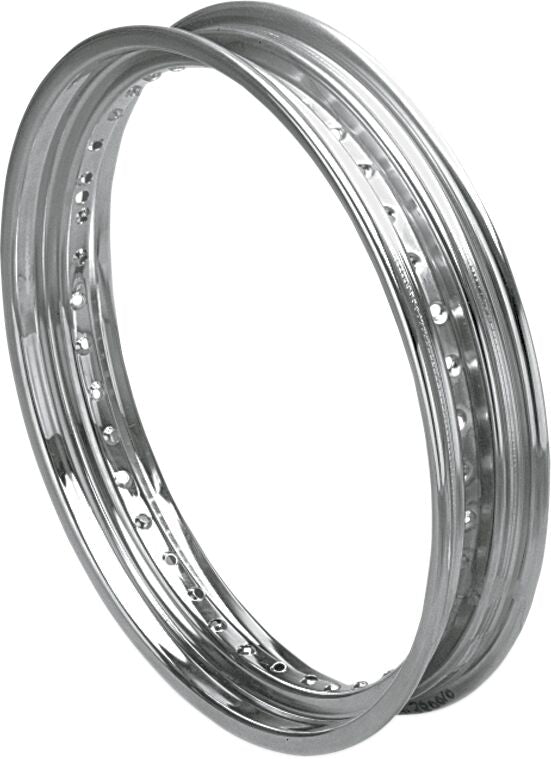Drag Specialties Rolled Edge Front Rim Chrome Silver Drop Center 40 Hole Steel - 11645