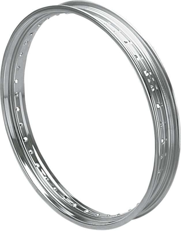 Drag Specialties Rolled Edge Front Rim Chrome Silver Drop Center 40 Hole Steel - 11646