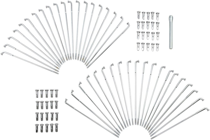 Drag Specialties Chrome and Stainless Steel Spoke Set Wide Glide Drop Center Front Rear - 16-0501-BC629