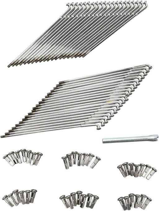 Drag Specialties Chrome and Stainless Steel Spoke Set Wide Glide Drop Center Front