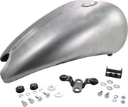 Drag Specialties One-Piece Smooth-Top Style Extended Gas Tank Raw Silver Smooth Top Steel - 011675-BX40