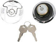 Drag Specialties Flush-Mount Locking Gas Cap Fuel Cap Chrome Silver Non-Vented Flush Mount Pair