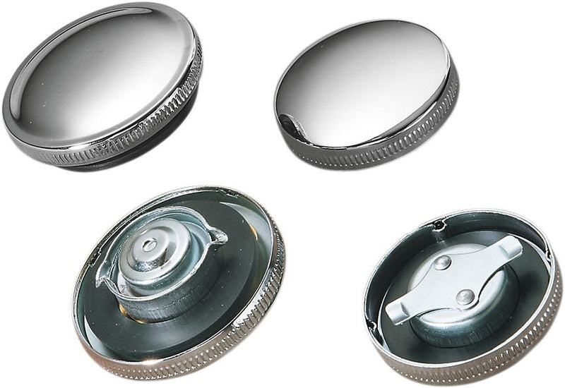 Drag Specialties Original-Style Gas Cap Fuel Cap Chrome Silver Shovelhead Non-Vented Aluminium - 03-0027-BC222