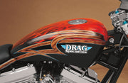 Drag Specialties Gas Tank with Chrome Aero-Style Gas Cap Raw Silver High Tunnel Rubber Mount Steel - 011743-BX39