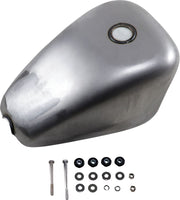 Drag Specialties Gas Tank Raw Silver Rubber Mount Steel