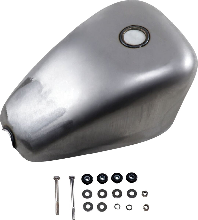 Drag Specialties Gas Tank Raw Silver Rubber Mount Steel - 011483-BX34