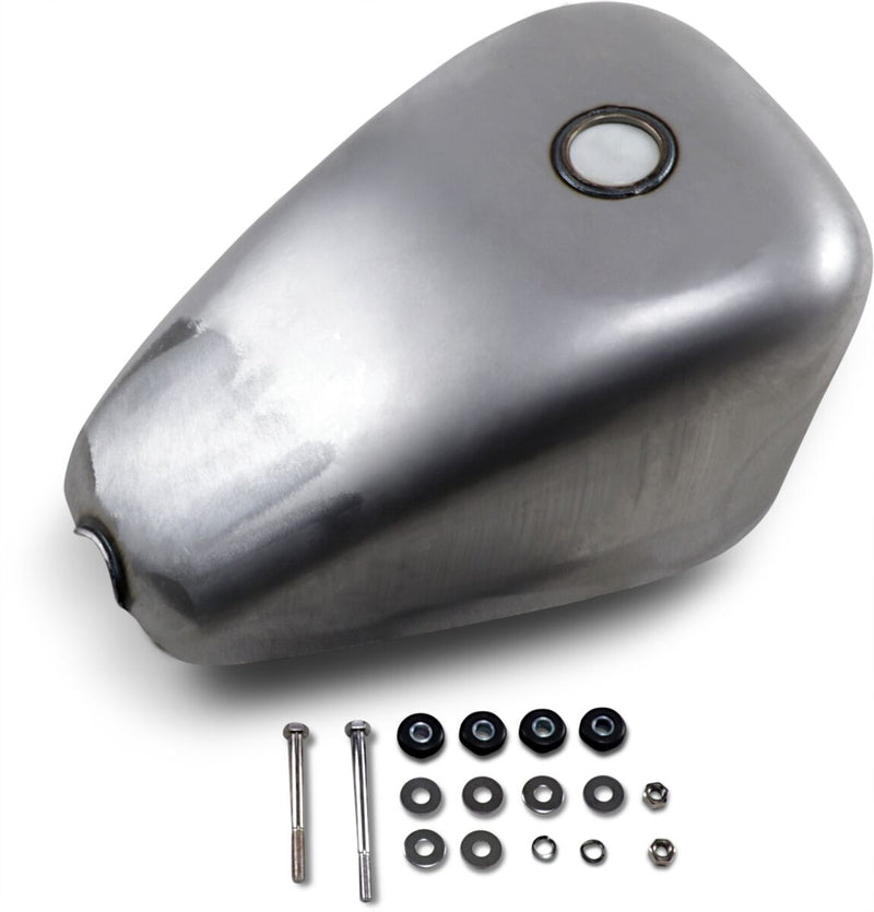 Drag Specialties Gas Tank Raw Silver Rubber Mount Steel - 011483-BX34