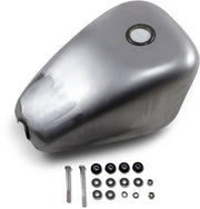 Drag Specialties Gas Tank Raw Silver Rubber Mount Steel Each