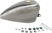 Drag Specialties Gas Tank Raw Silver Rubber Mount Steel