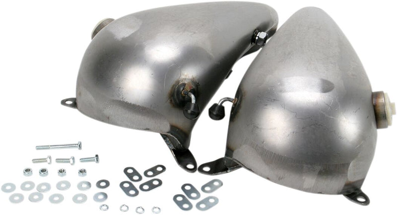 Drag Specialties Fat Bob-Style Gas Tank Fuel Tank Raw Silver Fatbob Steel - 011275-BX36