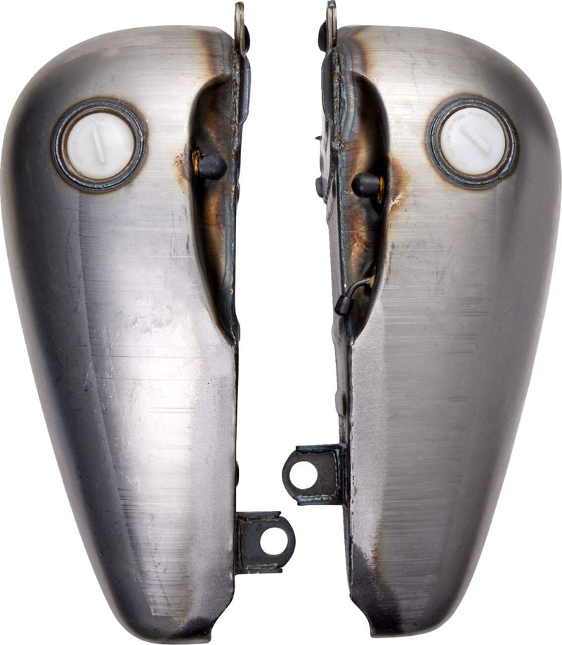 Drag Specialties Fat Bob-Style Gas Tanks Fuel Tank Raw Silver Flatside Fatbob Steel Pair