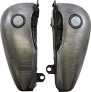Drag Specialties Fat Bob-Style Gas Tanks Fuel Tank Raw Silver Flatside Fatbob Steel Pair
