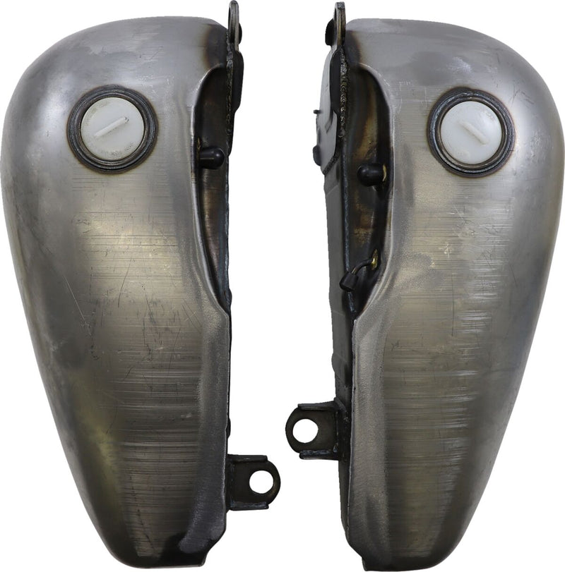 Drag Specialties Fat Bob-Style Gas Tanks Fuel Tank Raw Silver Flatside Fatbob Steel Pair