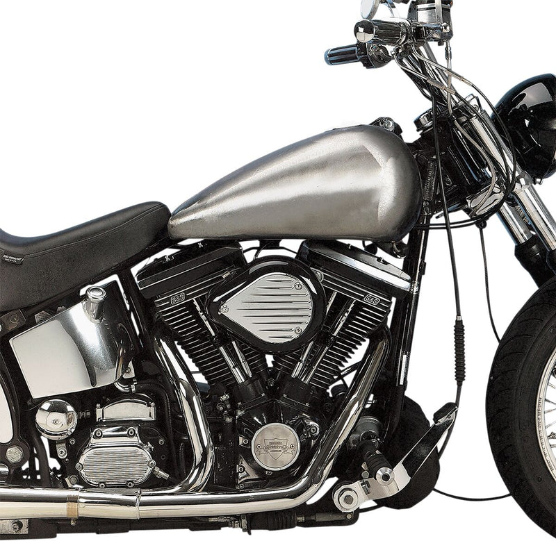 Drag Specialties Fat Bob-Style Gas Tanks Fuel Tank Raw Silver Flatside Fatbob Steel Pair - 011242-BX36