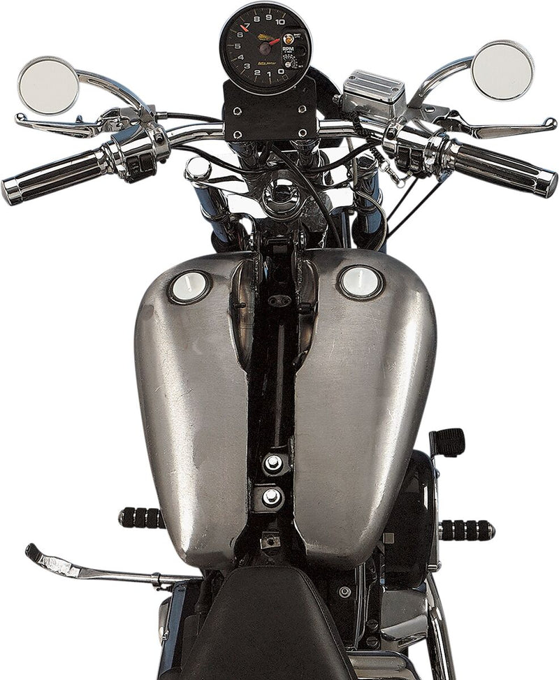 Drag Specialties Fat Bob-Style Gas Tanks Fuel Tank Raw Silver Flatside Fatbob Steel Pair - 011242-BX36
