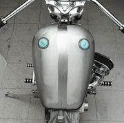Drag Specialties Rubber-Mount Quickbob™ Gas Tank QuickBob® Fuel Tank Raw Silver Smooth Top Fatbob Steel - 011651-BX38