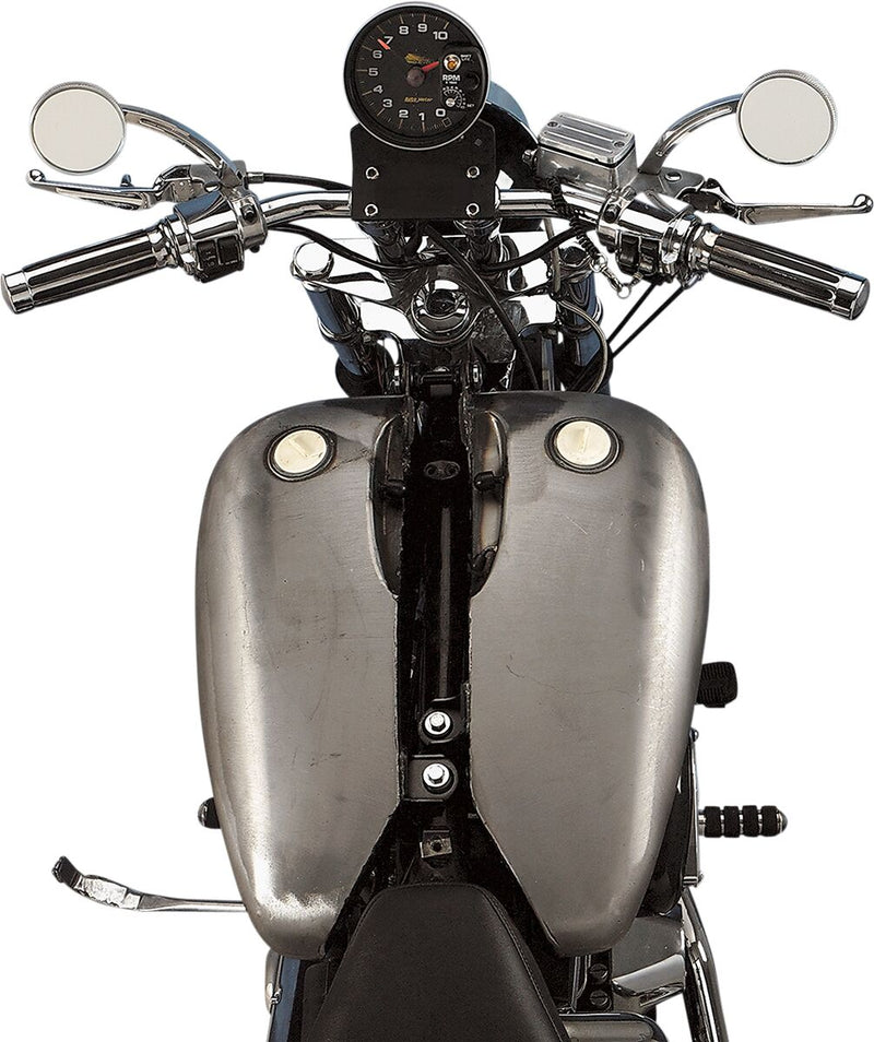 Drag Specialties 2" Extended Two-Piece Flat-Side Gas Tank Set Fuel Tank Raw Silver Extended 2" Flatside - 11584-BX46