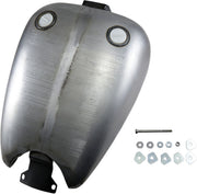 Drag Specialties One-Piece 2" Extended Gas Tank Raw Silver Extended 2" Smooth Top Steel