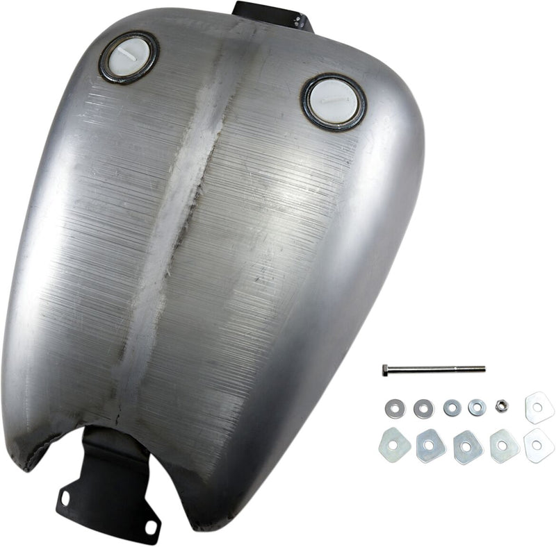 Drag Specialties One-Piece 2" Extended Gas Tank Raw Silver Extended 2" Smooth Top Steel