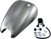 Drag Specialties Extended Smooth-Top QuickBob™ Rubber-Mount Gas Tank Raw Silver Smooth Top QuickBob® Steel - 11586-BX46