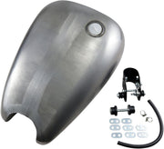 Drag Specialties Extended Smooth-Top QuickBob™ Rubber-Mount Gas Tank Raw Silver Smooth Top QuickBob® Steel - 11586-BX46