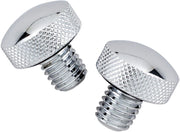Drag Specialties Chrome Knurled Bolt Kit for Softail Seat Silver Pair