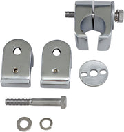Drag Specialties Chrome Universal Accessory Mounts Clamp Polished Silver Steel Pair