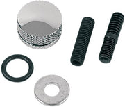 Drag Specialties Seat Mounting Knob Black Chrome Silver Knurled Aluminium Kit