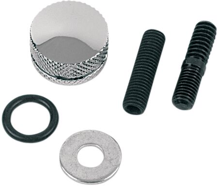 Drag Specialties Seat Mounting Knob Black Chrome Silver Knurled Aluminium Kit - 902132 SC-1