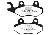 EBC Sport Carbon "X" Brake Pads FA-TT Series Front Front Left Semi-Sintered Metal Carbon Graphite Set of 2
