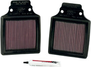 K & N OE Replacement High-Flow Air Filter for 2000-2006 KAWASAKI ZX-12 R Black Red Pair