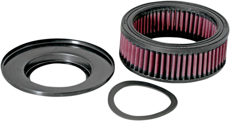 K & N High-Flow Air Filter Black Red Rubber