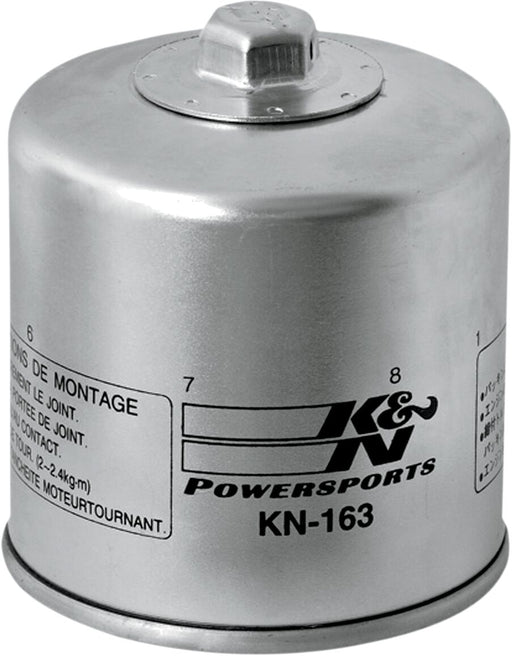 K & N Performance Oil Filter for 1982-2009 BMW Wrench-Off Chrome Silver Premium Spin-On