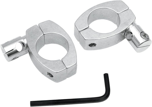 Memphis Shades HD Handlebar Mounting Kit Clamp Assembly Chrome Windshield Pair