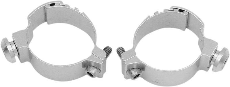 Memphis Shades Metric Fork/Handlebar Custom Mounting Clamps Fork Clamp Silver Adjustable Aluminium Pair