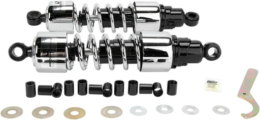 Progressive Suspension 412 Series Cruiser Shocks 412 Cruiser Series Shock Absorber Black Chrome Rear Coilover Monotube Steel Pair