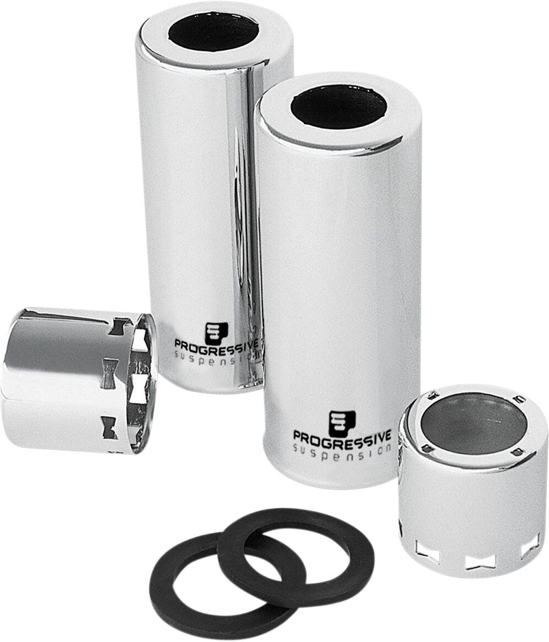 Progressive Suspension Chrome Shock Cover Kit Bottom Top Pair - 30-5027C