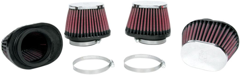 K & N Clamp-On Air Filters Chrome Red 4 Pack