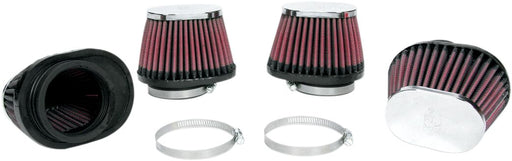 K & N Clamp-On Air Filters Chrome Red 4 Pack