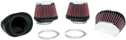 K & N Clamp-On Air Filters Chrome Red 4 Pack - RC-0984