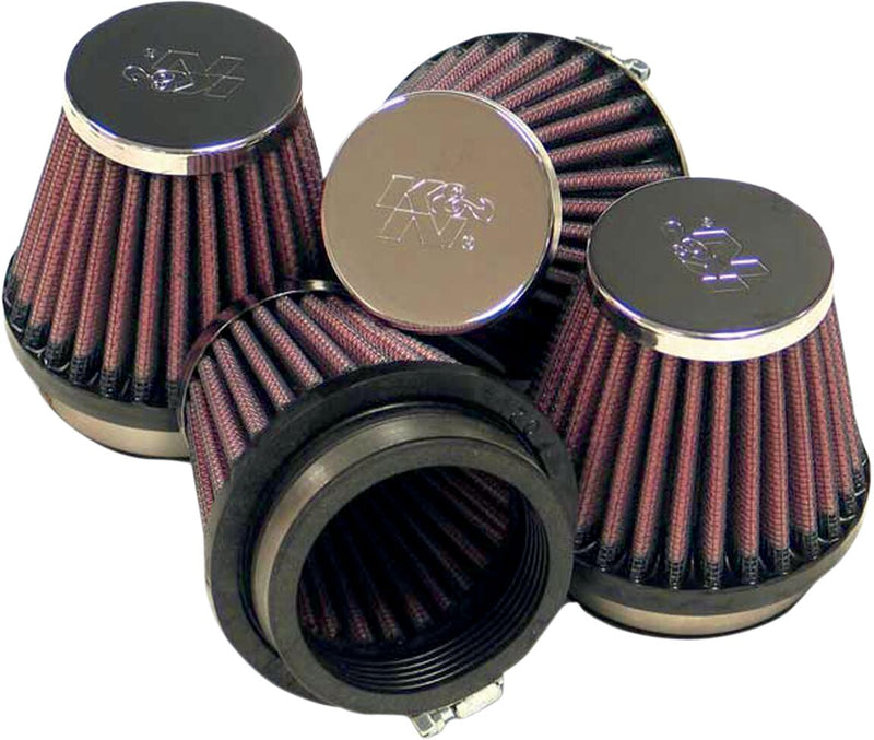 K & N Clamp-On Air Filters Chrome Red 4 Pack