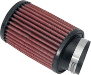 K & N Universal Clamp-On Air Filter Black Red