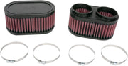 K & N Clamp-On Air Filters Black Red Pair - RU-2922
