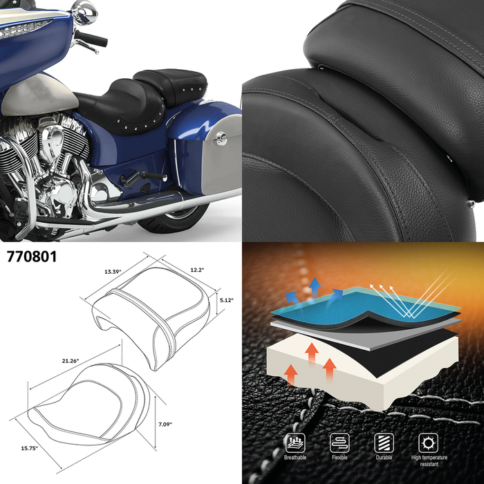 DR+PA Studded Seat Black Indian14-Up