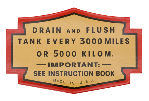 2Pck Oil tank decal FLH style Drain&flsh